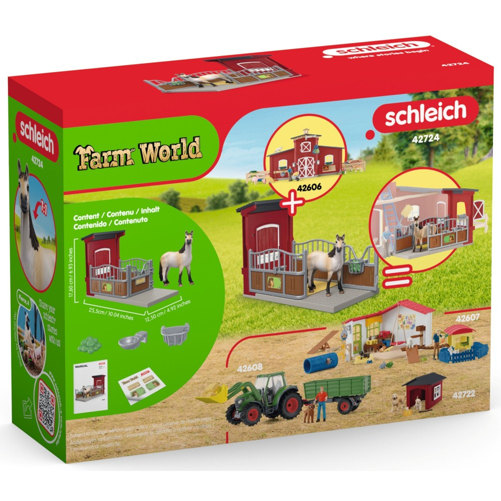 Schleich Farm World - Бокс для жеребенка с кобылой мустанга 42724