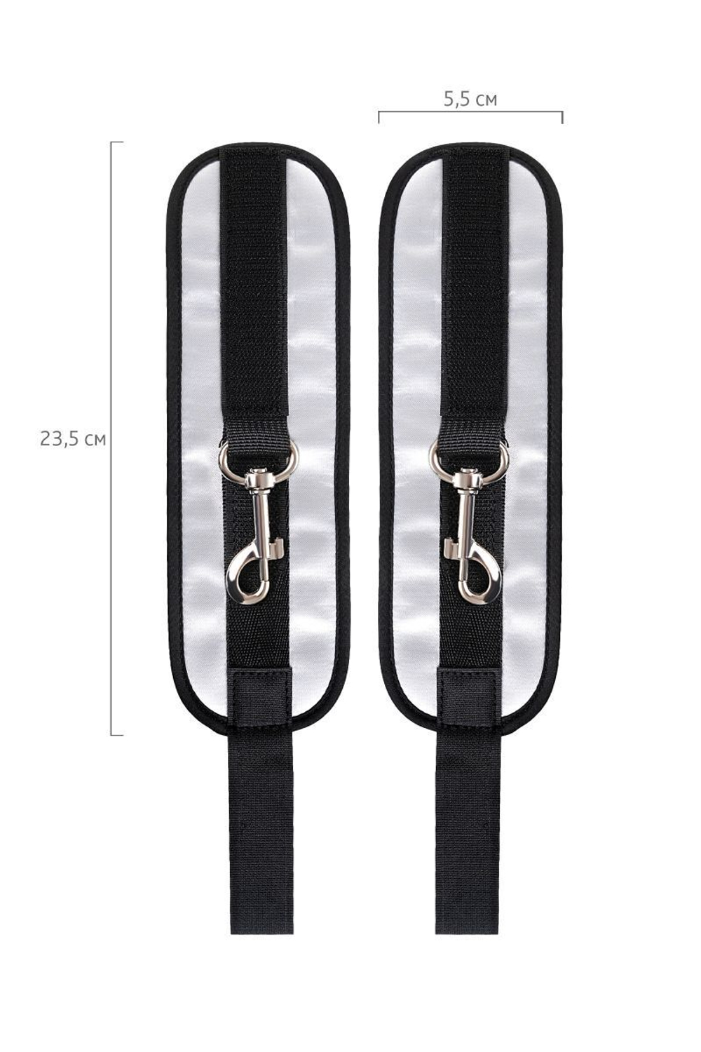 Серебристо-черные наручники Anonymo (Цвет: серебристый с черным)