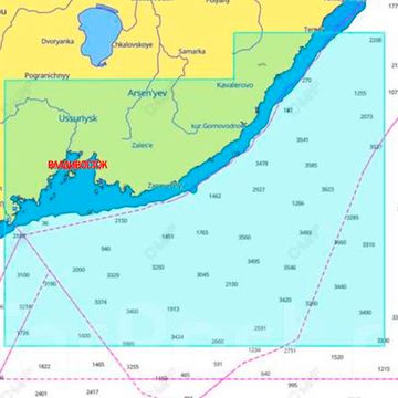 C-MAP 4D для Raymarine Владивосток, Залив Петра Великого, Японское море карта глубин RS-D009