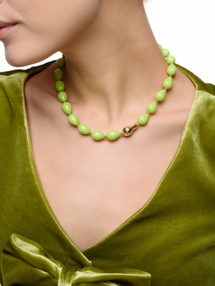 Колье "Green pears" Gold