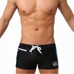 Черные мужские плавки-боксеры с мини-кармашком на замке (Размер: XL) (Цвет: черный)