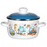 Кастрюля эмал сфер 4,0л 6RС201М Золотая рыбка