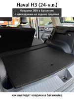 Коврики ЭВА в багажник с накладками на задние сидения для Haval H3 (24-н.в.)