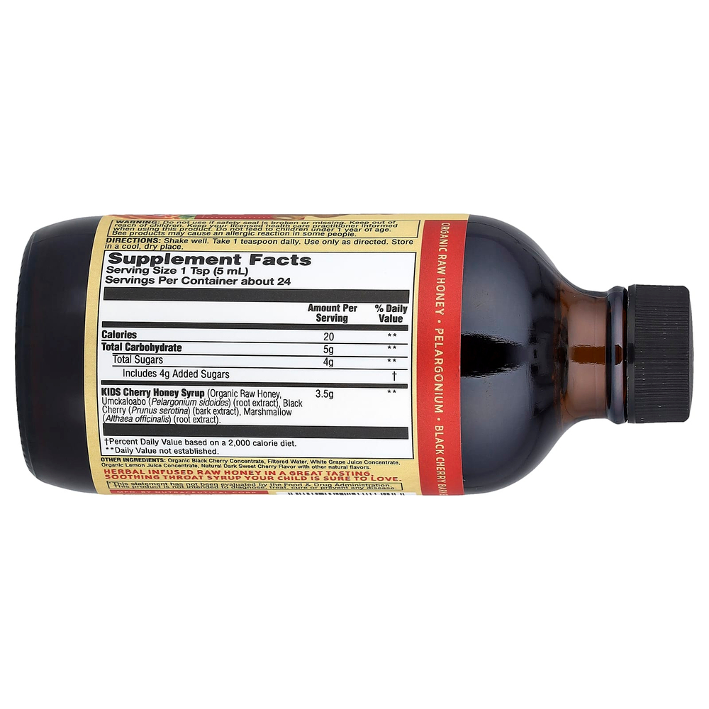 Zand, для детей, успокаивающий сироп для горла, вишня и мед, 118 мл (4 жидк. унции)