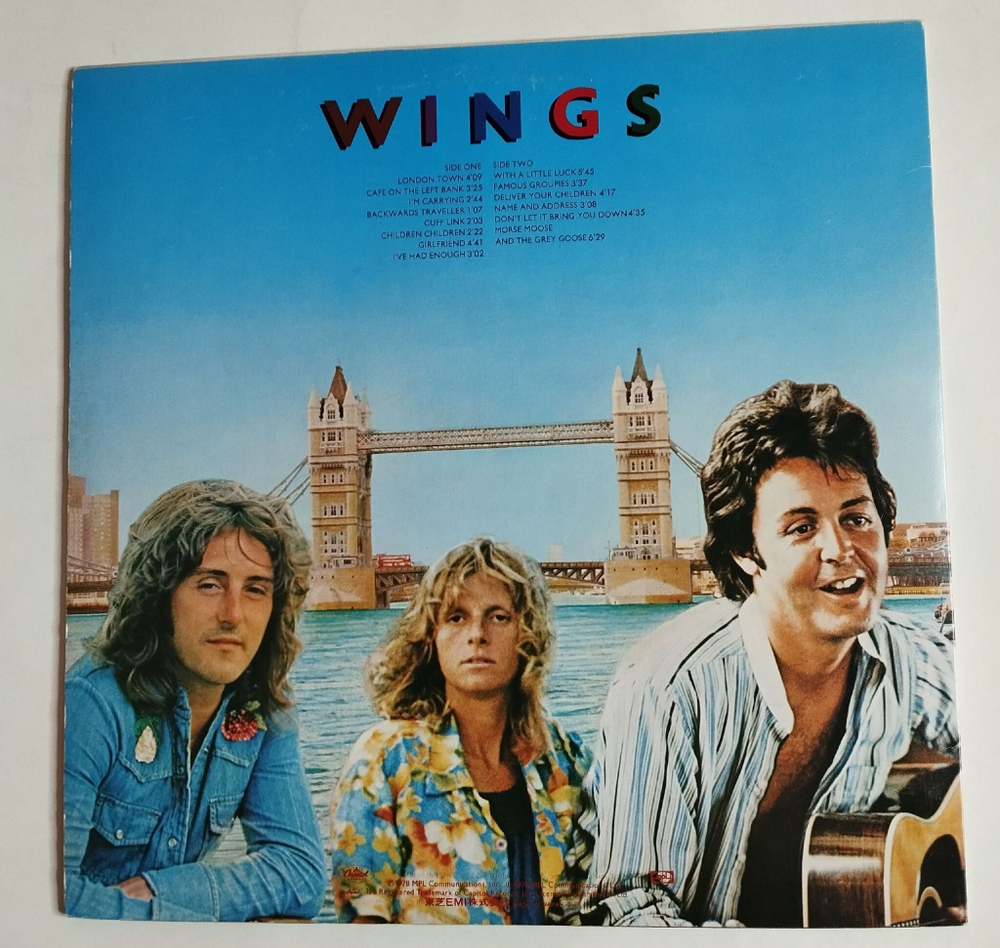 Винтажная виниловая пластинка LP Wings London Town (Japan 1978) (No Obi) EX