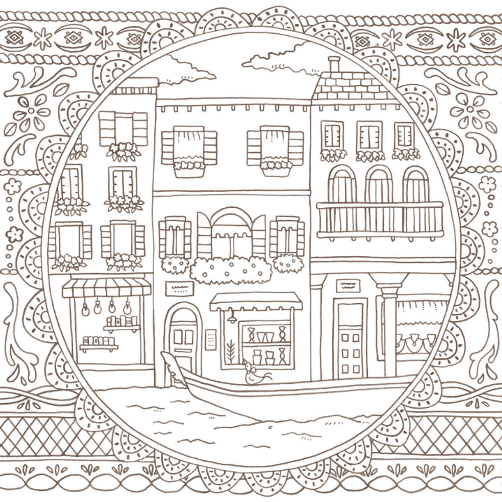 World Heritage Travel Over Time. Coloring Book