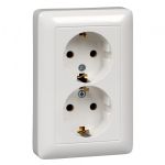 Schneider Electric Хит Белый Розетка 2-местная с зазем.контактами без шторок 16А 250В, IP20 скрытая установка (аналог- RS16-232-B)