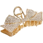 Заколка-краб для волос «AKS - DesignPRO», бантик, цвет золото и хром, 11.5*5см