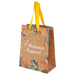 Сумка Крафт 18*23*10см  Зимнее волшебство ассорти 1шт