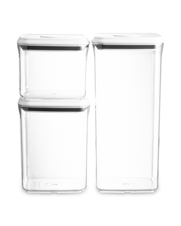 Набор больших контейнеров для сыпучих продуктов 3шт Wo Home Click