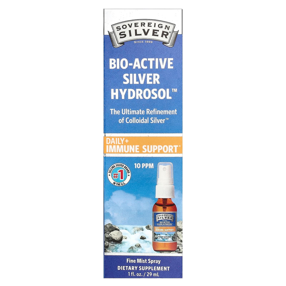 Sovereign Silver, Bio-Active Silver Hydrosol™, легкий спрей, 10 част./млн, 29 мл (1 жидк. унция)