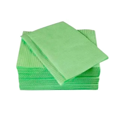 Салфетка-нагрудник для пациента 33х45см 2-слойная Dispoland салатовая 500 шт