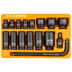 Головки ударные, набор 16пр., 1/2''(6гр.) JCB JCB-4169MPB