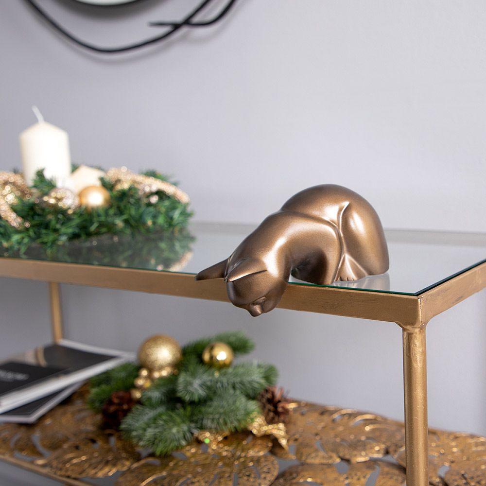 Статуэтка Кошка на полку Бронза