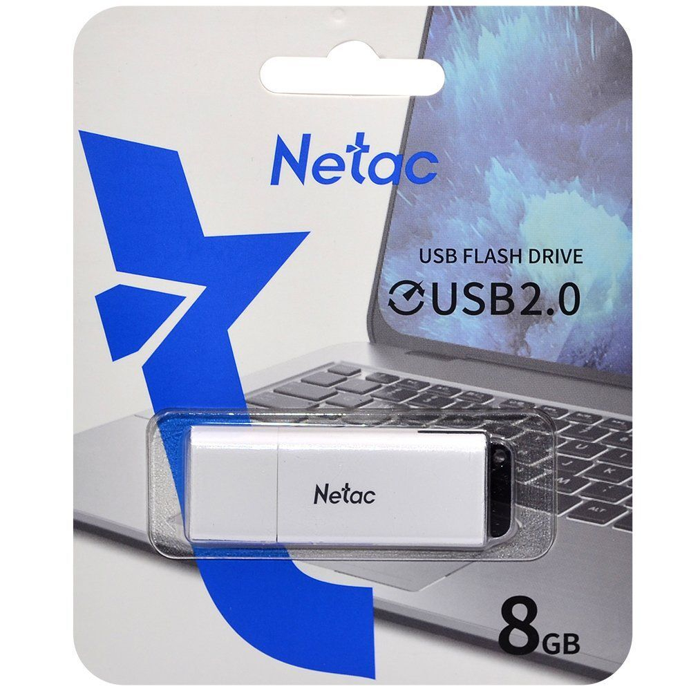 USB Флешка 256GB Netac U185, USB 2.0, LED индикатор, белый