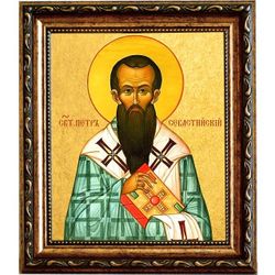Петр Севастийский, святитель, епископ. Икона на холсте.