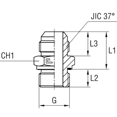 Штуцер FE JIC 1.1/16 - BSP 3/8