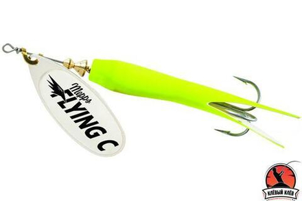 Блесна вращ. Mepps AGLIA FLYING C, 25g №3 SILVER/Chartreuse