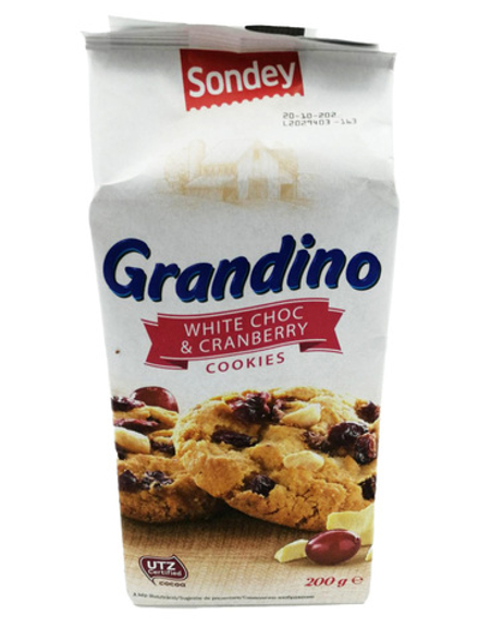 Печенье SONDEY GRANDINO белый шоколад с клюквой 210 г, LIDL