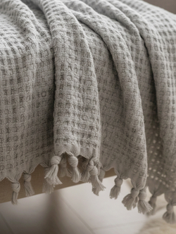 Плед-покрывало из хлопка Mia Waffle, цвет Серый