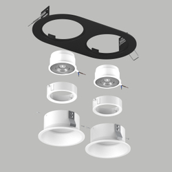 D6570606WMOD Светильник DOMINO ROUND  под LED модуль/лампу МR16 (214657+214606+214606+214006+214006)