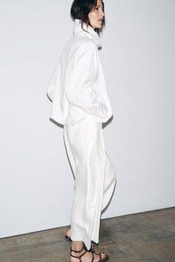 ZARA БОМБЕР ИЗ 100% ЛЬНА — ZW COLLECTION, БЕЛЫЙ