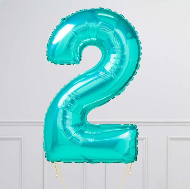 FM Шар 40" / 102 см "Цифра 2" Тиффани (БГ-60)