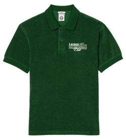 Мужское теннисное поло Lacoste Roland Garros Edition Terry Polo Shirt - зеленый
