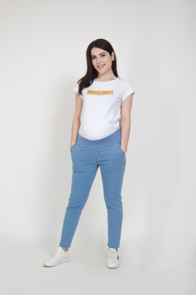 Джинсы для беременных голубые, размеры 46,48