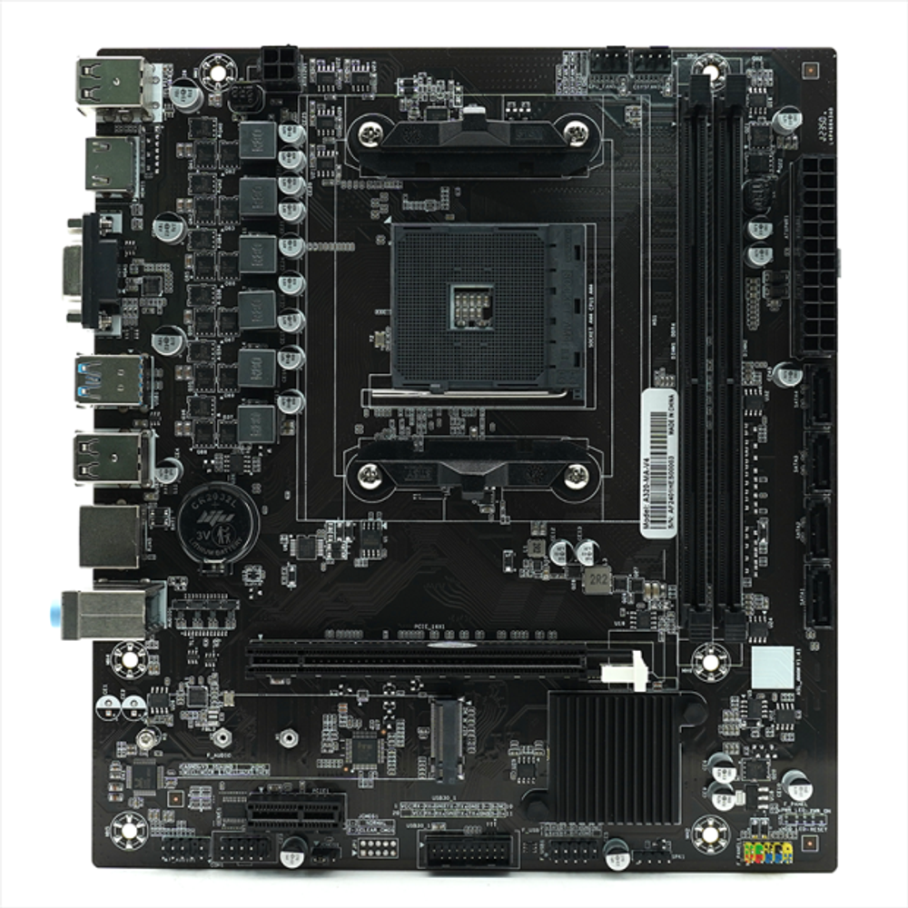 Материнская плата AFOX A320-MA-V4, SocketAM4, mATX, Retail, 2xDDR4, PCIe3.0, 1xM.2, GLAN, 6xUSB2, 4xUSB3, VGA, HDMI