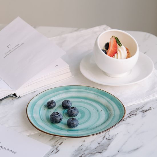 Тарелка Aqua 17,5*15,5 см, ручная работа, фарфор