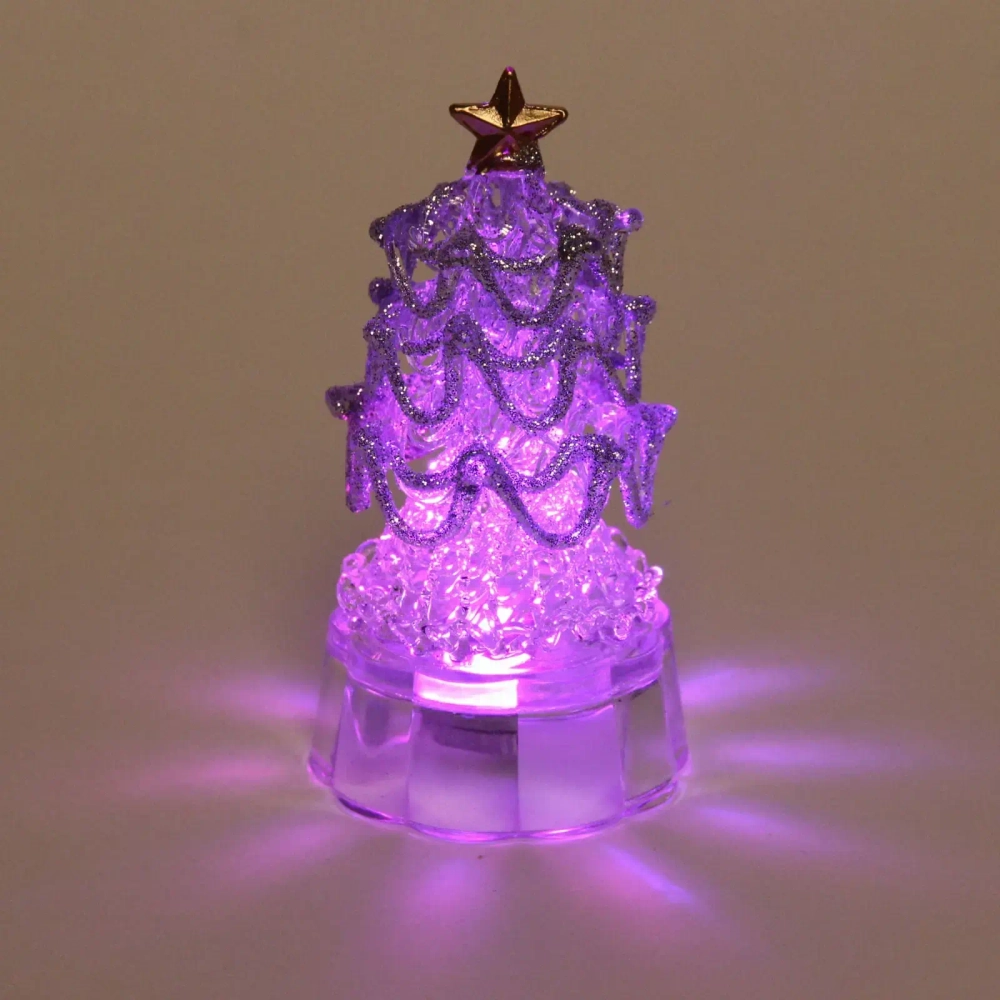 Сувенир с подсветкой «Лесная ёлочка»" 7,5*2 см , серебро