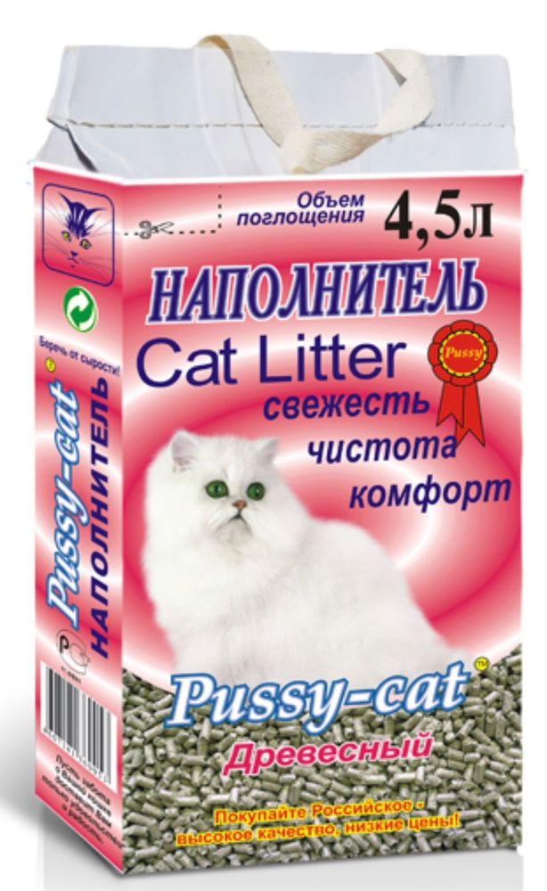 Древесный наполнитель Pussy-Cat для кошачьих туалетов 4,5 л