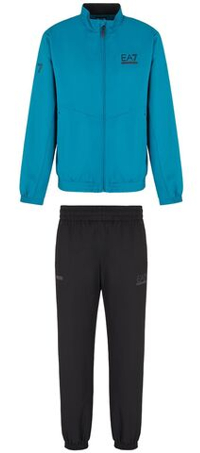 Мужской теннисный костюм EA7 Man Jersey Tracksuit - ocean dephts/black