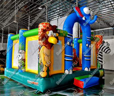 Коммерческий надувной батут "Зверинец" 4,5*4,5*3 м