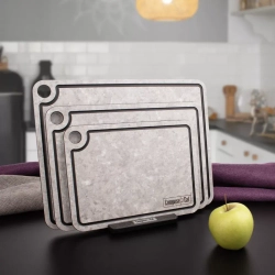 Набор разделочных досок на подставке 3шт ComposeEat Elegance белый камень
