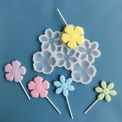 Силиконовая форма для леденцов «Цветы 6 в 1»