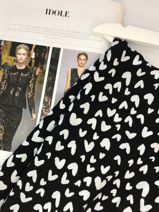 штапель принт геометрия белое на черном D39C1