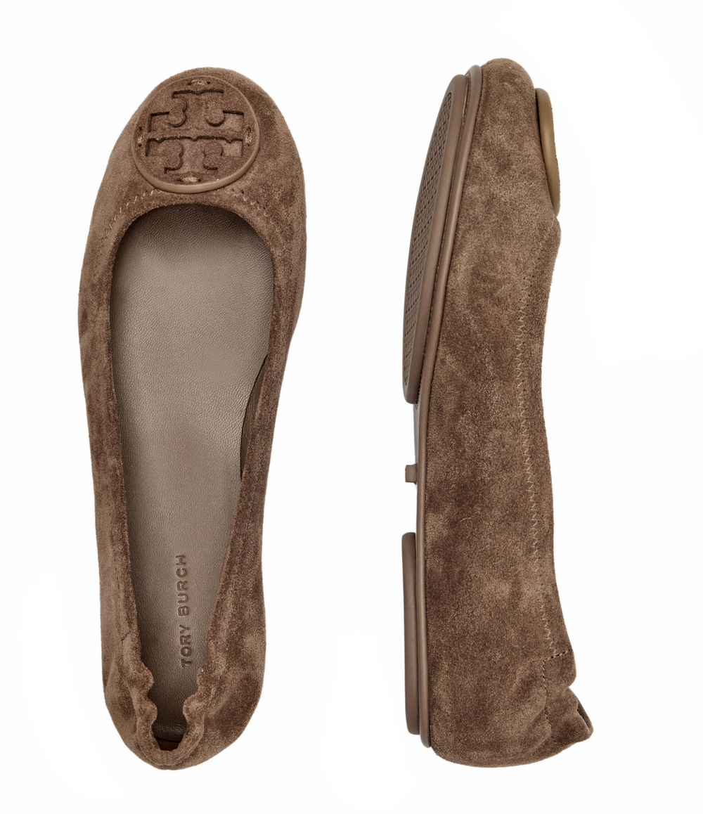 Кожаные балетки minnie travel TORY BURCH - бежевый(57247)