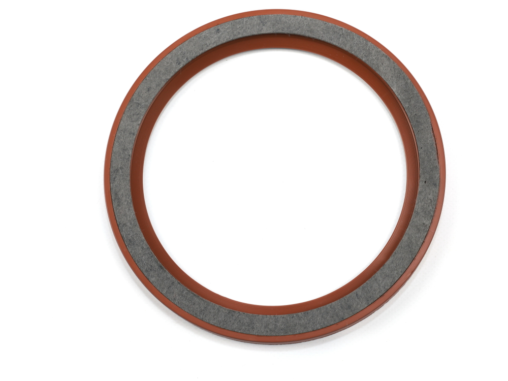 Сальник 160x190x13 дв. ЯМЗ-650.10 (Евро 3-4) заднего коленчатого вала (красный с конической губой и фетром/ FPM+MKB) Резинотехника г. Балаково ( ОЕ 650.1005161 МКВ (с фетром) )