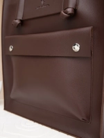 Сумка тоут коричневая из экокожи