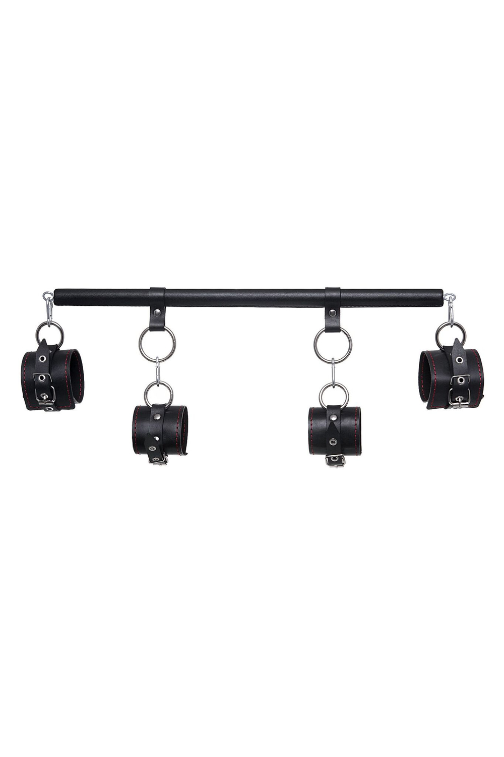 Черная распорка с 4 манжетами для рук и ног