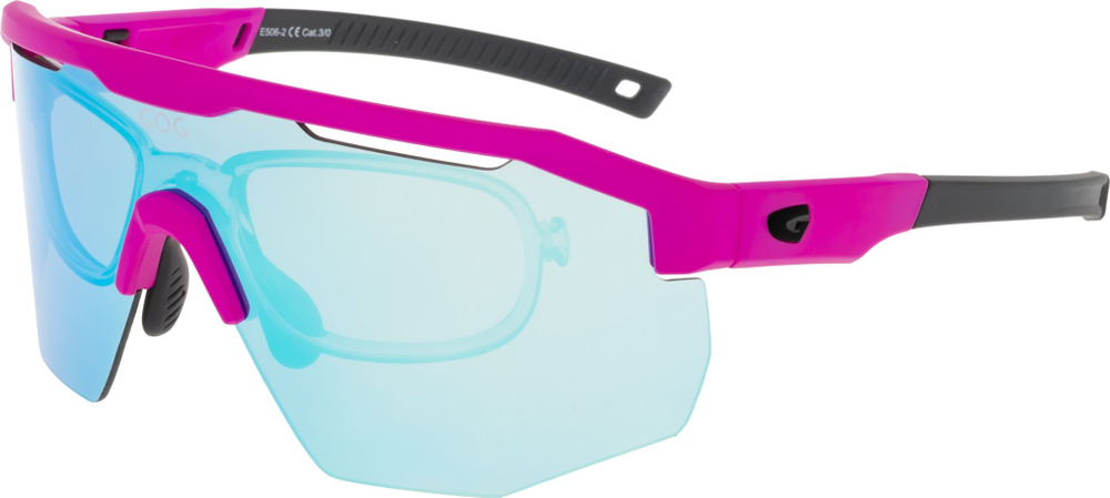 Спортивные очки с диоптриями GOG Argo / Matt Neon Pink-Black / White-Blue Lens