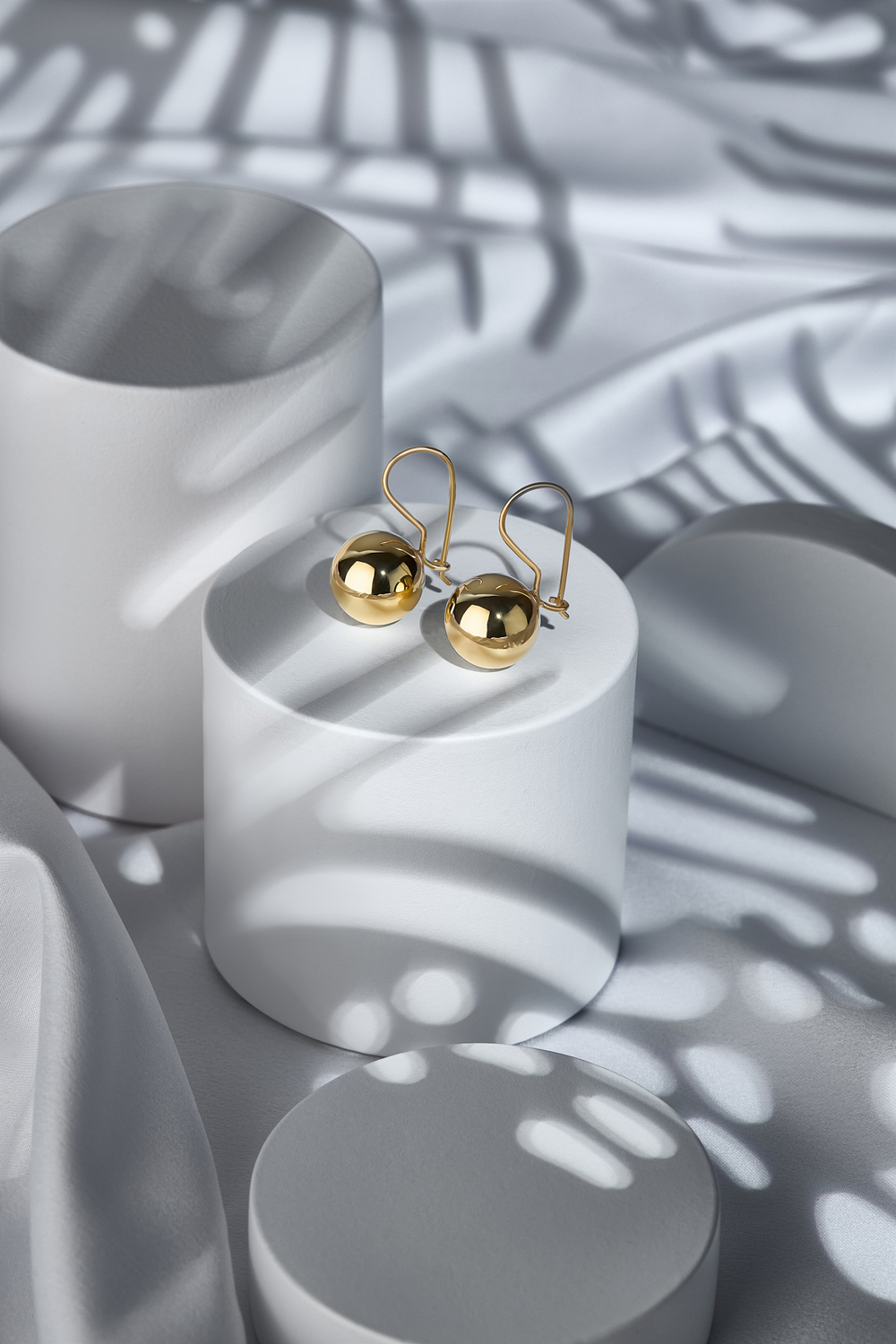 Серьги серебряные 925 лимонная позолота шары