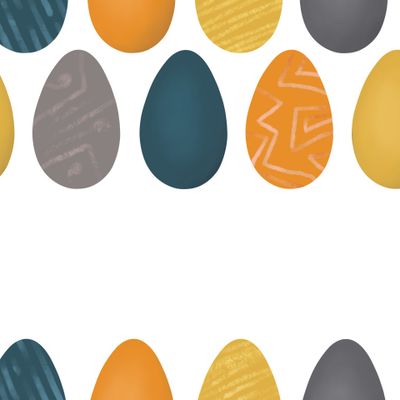 Пасхальные яйца с геометричнским узором, овал.