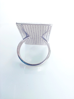 Кольцо с фианитами Эстерелла, серебро 925*, родирование/Ф