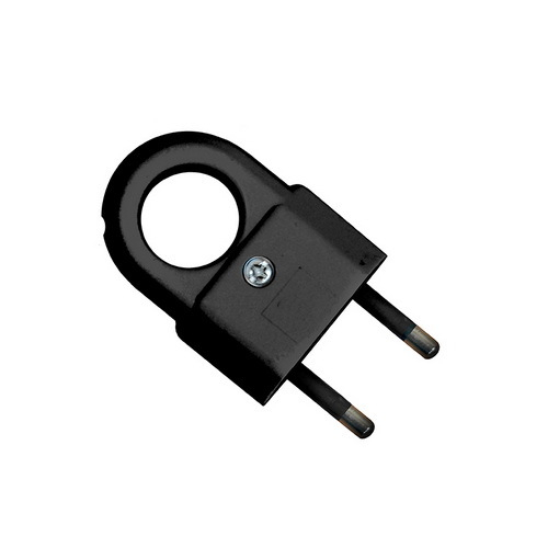 Вилка б/з плоская с ушком черная 6А 250В UNIVersal