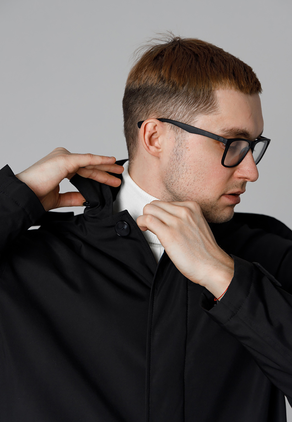 Тренч плащ утепленный демисезонный город горький черный