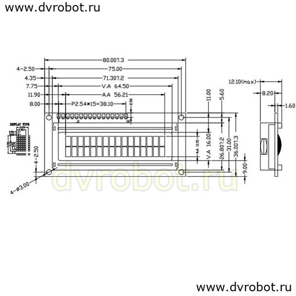 Дисплей LCD 1602 - ЧО