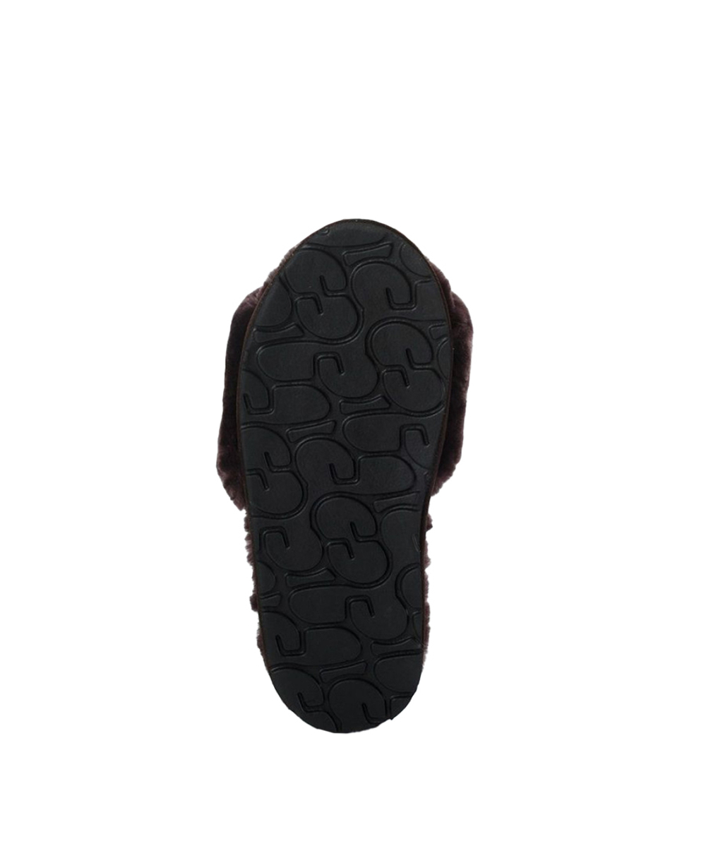 FLUFF SLIDE SLIPPER-chocolate